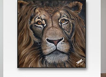 A Lion’s Gaze: Unveiling the Majesty of Textured Art by Kelly Griffiths